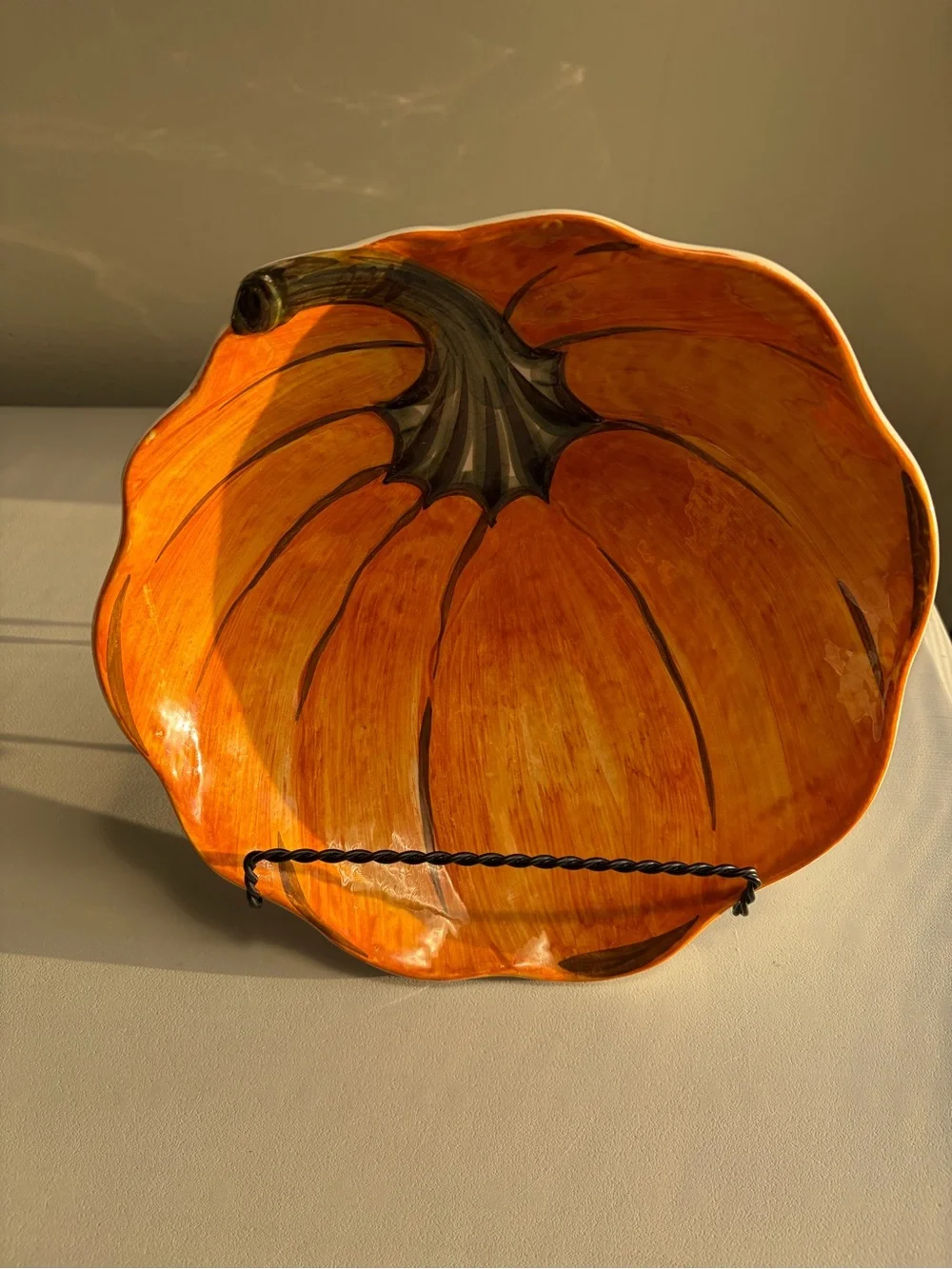 Williams Sonoma Orange Pumpkin Serving Bowl Made in Italy